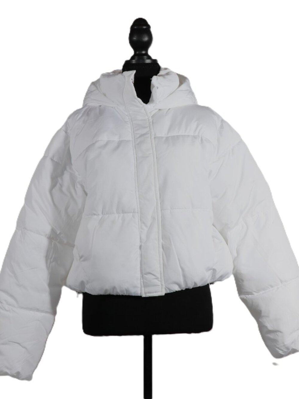 Forever 21 White Puffer Crop Coat Size M